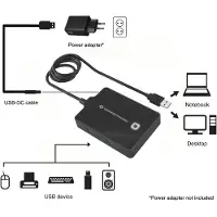 Conceptronic HUBBIES11B station d'accueil USB 3.2 Gen 1 (3.1 Gen 1) Type-A Noir