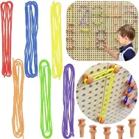 Masterkidz Set de pinces à linge et de ficelles - Pour le tableau STEM, science et créativité
