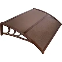 Springos Auvent pour Porte d'Entrée - - 80x150cm - Aluminium - Polycarbonate - Marron