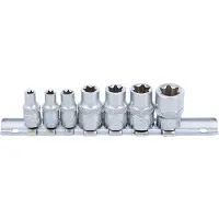 Bgs Jeu de douilles profil E entraînement carré intérieur 6,3 mm (1/4") / 10 mm (3/8") SW E6 - E16 7 pces - 2027