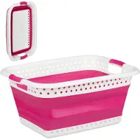 Relaxdays Panier à linge pliable avec poignées (50 l)