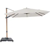 Axi Alina Parasol Déporté Carré avec Pied de Parasol, 300 X 300 Cm, Aspect Bois/Beige | Pour Le Jardin / Terrasse Avec Armature Thermolaquée | Housse
