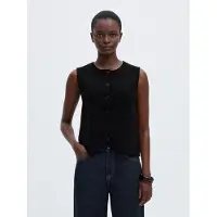 Selected Bouton Gilet Tricoté Femme Le noir XS
