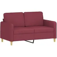 vidaXL Canapé 2 places avec oreillers bordeaux 120 cm tissu