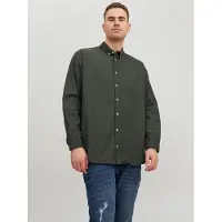 Jack & Jones Oxford Plus Size Long Sleeve Shirt Vert 4XL Homme