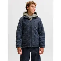 Jack & Jones Junior Veste en polaire 'JJESoho' bleu fumé / blanc