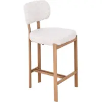 CALICOSY - Lot de 2 Tabourets en tissu et piedsReproduction bois H92 cm - MARLA