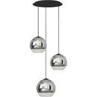 Lyora Lampe suspendue boule 3 lumières Globe Plus chromé