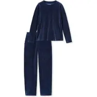 Schiesser Pyjama ' Casual Velour ' bleu foncé