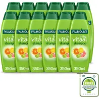 Palmolive 12 bouteilles de shampooing Fris Vitaal, parfum agrumes, 350 ml, lot de 12