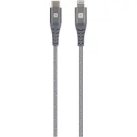 Skross Câble USB Kabel USB-C 2.0 vers Lightning, tressage, 2,00m gris clair (SKCA0016C-MFI200CN)