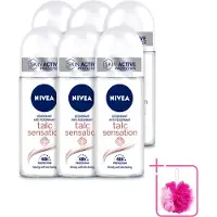 Nivea 6 déodorants roll-on Talc Sensation, anti-transpirant, 50 ml - Lot de 6
