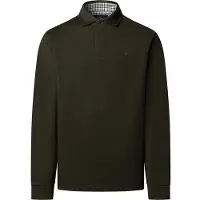 Hackett pour homme. HM5700021 Polo rugby Woven Pocket Trim vert (L), Casuel, Coton, Manche longue