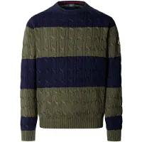 Hackett London pour homme. HM7000291 Pull en maille torsadée marine, vert (XL), Casuel, Coton