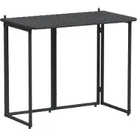 vidaXL Table de jardin pliante noire 90x51x75 cm Poly rotin
