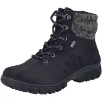 Rieker Chaussures de randonnée pour femmes , bottines à lacets, couleur noire, style décontracté