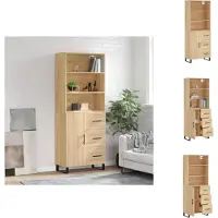 vidaXL Highboard chêne Sonoma 69,5x34x180 cm Matériau dérivé du bois