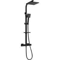 Mexen CQ45 kit de douche extérieur avec pomme de douche et mitigeur thermostatique, noir - 772504595-70