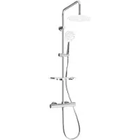 Mexen KT67 ensemble de douche apparent avec pomme de douche et mitigeur thermostatique, chrome/blanc - 771506793-00