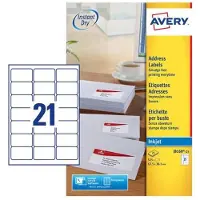 Avery Étiquettes postales J8160-25 , 63,5 x 38,1 mm, conviennent pour les timbres Internet de la Deutsche Post
