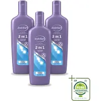 Unilever 3 x Shampooing et après-shampooing 2 en 1 Andrélon - aux notes de melon et d'aloé vera - 300 ml - Pack économique - 3 pièces