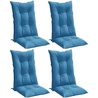vidaXL Coussins de chaise à haut dossier 4 pcs. Melange Bleu 120x50x7 cm Tissu