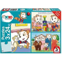 Schmidt Spiele Bobo Loir Amis et Famille, puzzle pour enfants, puzzles pour enfants, 3 x 24 pièces, 56414