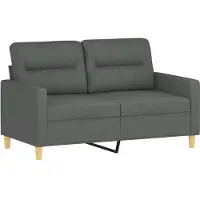 vidaXL Ensemble de canapés 3 pièces avec coussins Tissu gris foncé