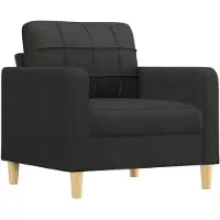 vidaXL Ensemble de canapés 3 pièces avec coussins Tissu noir
