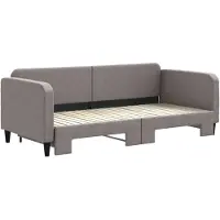 vidaXL Lit de jour extensible Taupe 90x200 cm Tissu