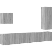 vidaXL meuble-paroi 5 pièces gris Sonoma Matériau dérivé du bois
