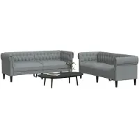 vidaXL Ensemble de canapés 2 pièces gris clair Tissu