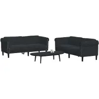vidaXL Ensemble de canapés 2 pièces noir velours