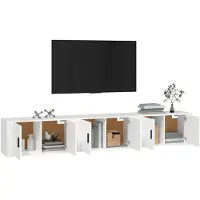 vidaXL Armoires murales TV 3 pcs. Blanc 80x34,5x40 cm