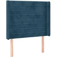 vidaXL Tête de lit LED bleu foncé 83x16x118/128 cm velours