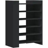 vidaXL Armoire à chaussures noir 74,5x37,5x100 cm bois d'ingénierie