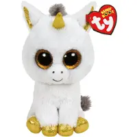 TY Glubschis - Pegasus licorne, blanc/doré - Beanie Boos - 15 cm