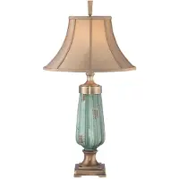 Elstead Lighting Lampe de table, céramique, laiton ancien, H 86,4 cm