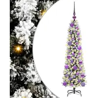 vidaXL Sapin de Noël artificiel avec 150 LED Vert et blanc 120 cm