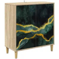 vidaXL Meuble de rangement WIJHE, finition Sonoma, 69 x 33 x 75 cm, fabriqué en panneaux de particules