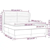 vidaXL Lit boxspring avec matelas vert foncé 160x200 cm velours