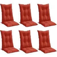 vidaXL Coussins de chaise à haut dossier 6 pcs. Melange Rouge 120x50x7 cm Tissu