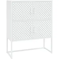 vidaXL Buffet Haut Blanc 80x35x100 Cm Acier