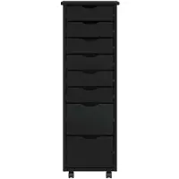 vidaXL Armoire roulante avec tiroirs MOSS noir bois de pin solide