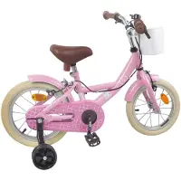 vidaXL Vélo pour enfants 14 pouces, pour les 3-5 ans, rose clair