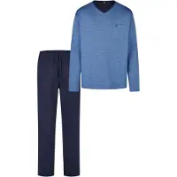 Hajo Pyjama long 'Klima-Light' bleu foncé
