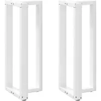 vidaXL Pieds de table de bar en T 2 pcs. Blanc 50x35x(100-101) cm Acier