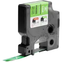 Dymo 1805414 - (12 mm) - Blanc sur vert - Ruban
