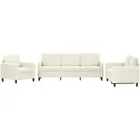 vidaXL 3-pc. Ensemble canapé velours crème