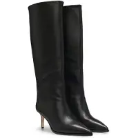 BOSS pour femme. 50573044 Bottes Miah en noir (38), Cuir, 5 à 8 cm, Fermeture éclair, Casuel, Classique